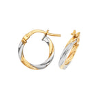 Clustdlysau Aur Melyn 9ct 10mm
