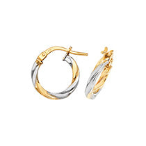 Clustdlysau Aur Melyn 9ct 10mm