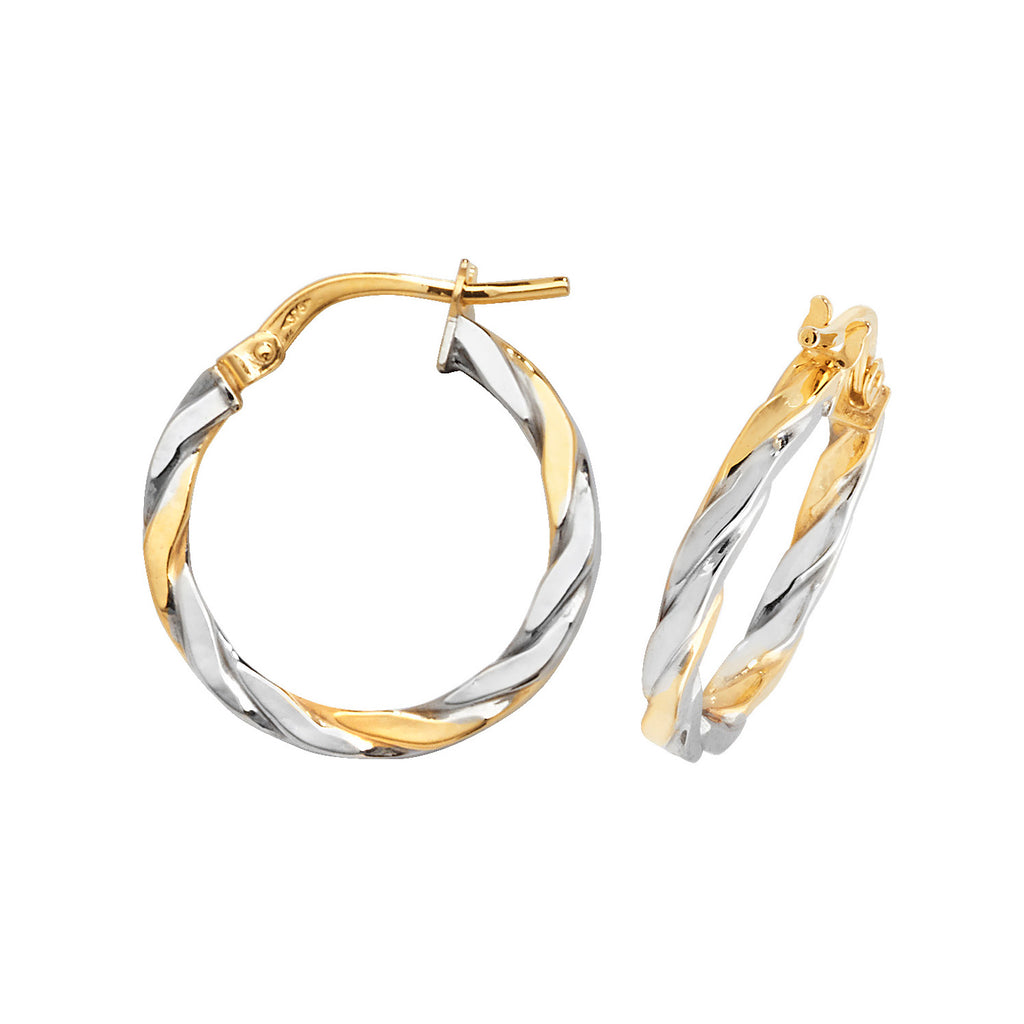 Clustdlysau Aur Melyn 9ct 15mm