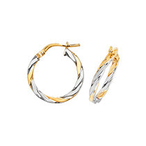 Clustdlysau Aur Melyn 9ct 15mm