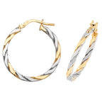 Clustdlysau Aur Melyn 9ct 20mm