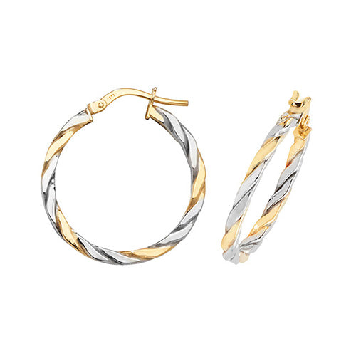 Clustdlysau Aur Melyn 9ct 20mm
