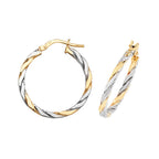 Clustdlysau Aur Melyn 9ct 20mm