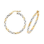 Clustdlysau Aur Melyn 9ct 25mm