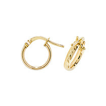Clustdlysau Aur Melyn 9ct 8mm