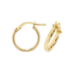 Clustdlysau Aur Melyn 9ct 10mm