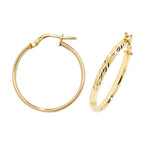 Clustdlysau Aur Melyn 9ct 20mm