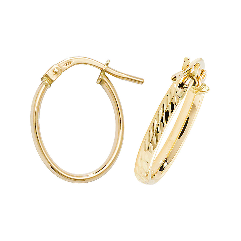 Clustdlysau Aur Melyn 9ct