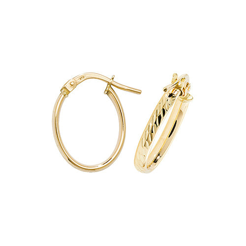 Clustdlysau Aur Melyn 9ct