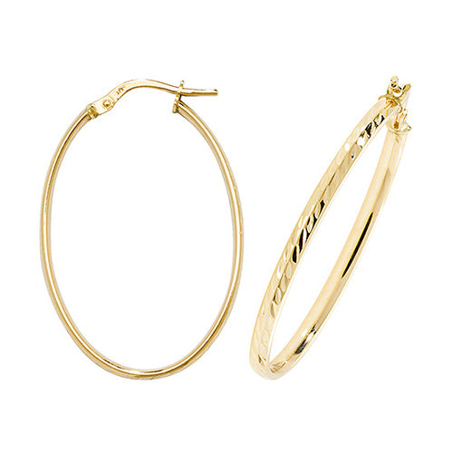 Clustdlysau Aur Melyn 9ct