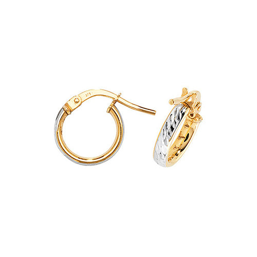 Clustdlysau Aur Melyn 9ct 8mm