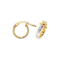Clustdlysau Aur Melyn 9ct 8mm