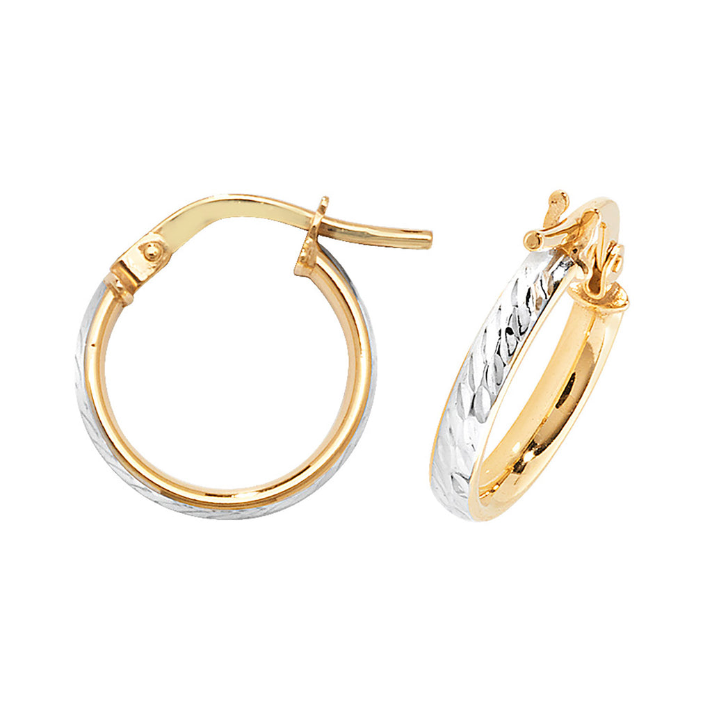 Clustdlysau Aur Melyn 9ct 10mm