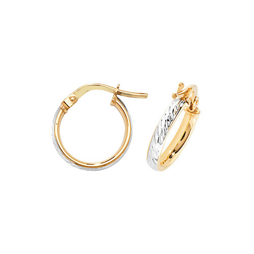 Clustdlysau Aur Melyn 9ct 10mm