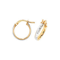 Clustdlysau Aur Melyn 9ct 10mm
