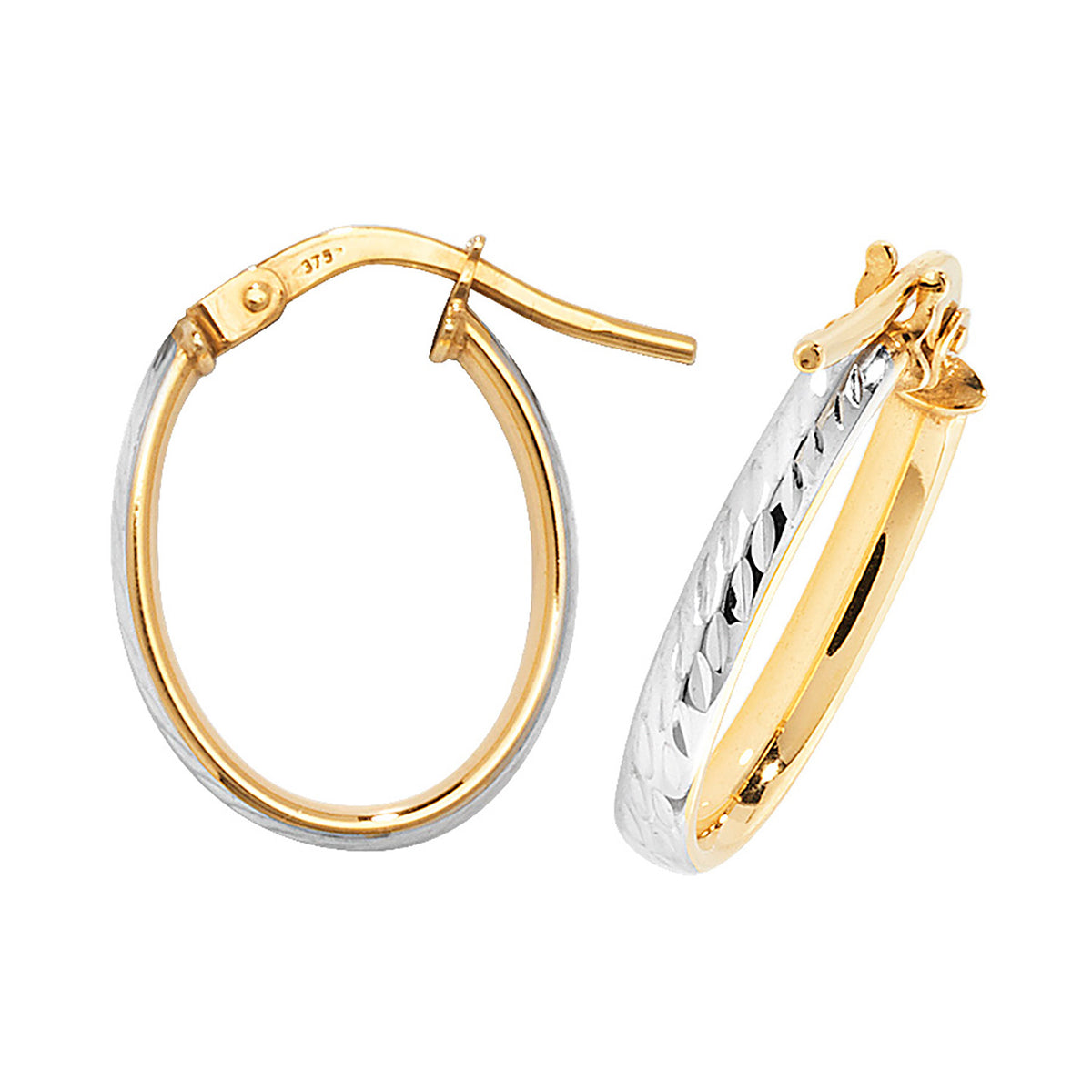 Clustdlysau Aur Melyn 9ct