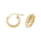 Clustdlysau Aur Melyn 9ct 8mm