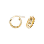 Clustdlysau Aur Melyn 9ct 8mm
