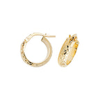 Clustdlysau Aur Melyn 9ct 10mm
