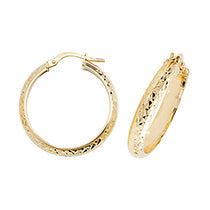 Clustdlysau Aur Melyn 9ct 20mm