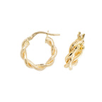 Clustdlysau Aur Melyn 9ct 8mm