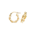 Clustdlysau Aur Melyn 9ct 8mm