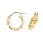 Clustdlysau Aur Melyn 9ct 10mm