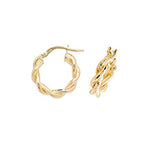 Clustdlysau Aur Melyn 9ct 10mm