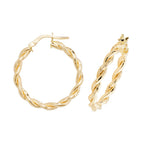 Clustdlysau Aur Melyn 9ct 20mm