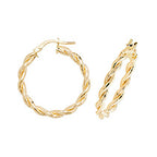 Clustdlysau Aur Melyn 9ct 20mm