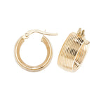 Clustdlysau Aur Melyn 9ct 10mm