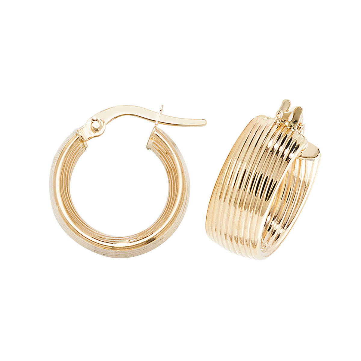 Clustdlysau Aur Melyn 9ct 10mm