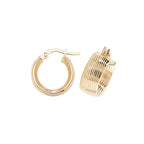 Clustdlysau Aur Melyn 9ct 10mm