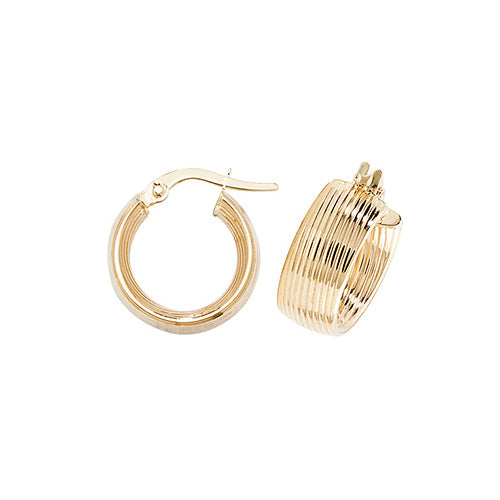 Clustdlysau Aur Melyn 9ct 10mm