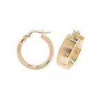 Clustdlysau Aur Melyn 9ct 15mm