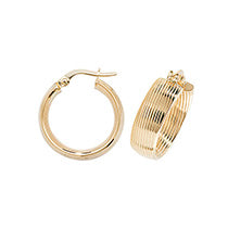 Clustdlysau Aur Melyn 9ct 15mm