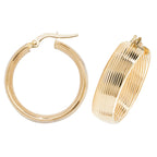 Clustdlysau Aur Melyn 9ct 20mm