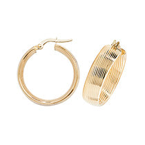 Clustdlysau Aur Melyn 9ct 20mm