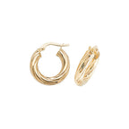 Clustdlysau Aur Melyn 9ct 10mm