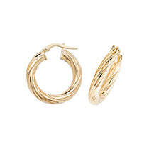 Clustdlysau Aur Melyn 9ct 15mm
