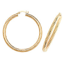 9ct Yellow Gold Earrings 40mm