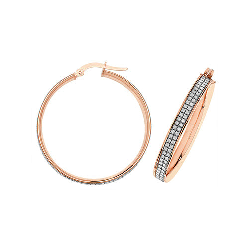 9ct Rose Gold Earrings 25mm