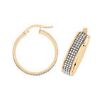 Clustdlysau Aur Melyn 9ct 20mm