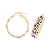 Clustdlysau Aur Melyn 9ct 20mm