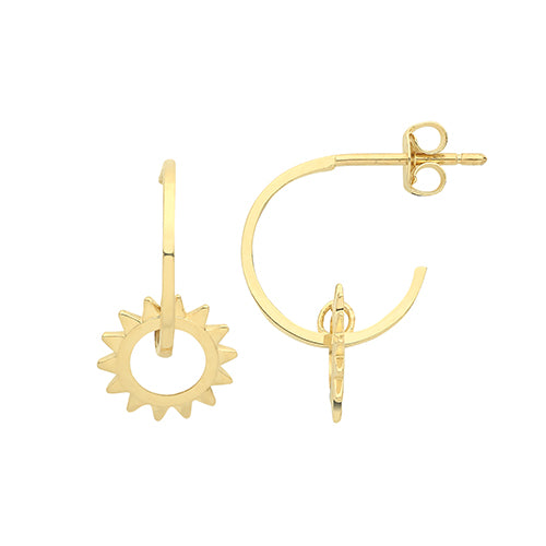 Clustdlysau Aur Melyn 9ct