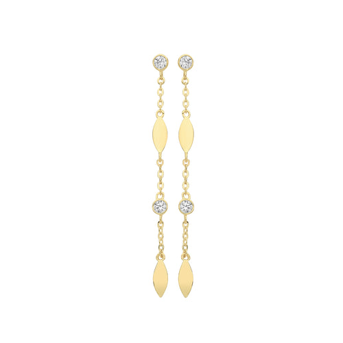 Clustdlysau Aur Melyn 9ct