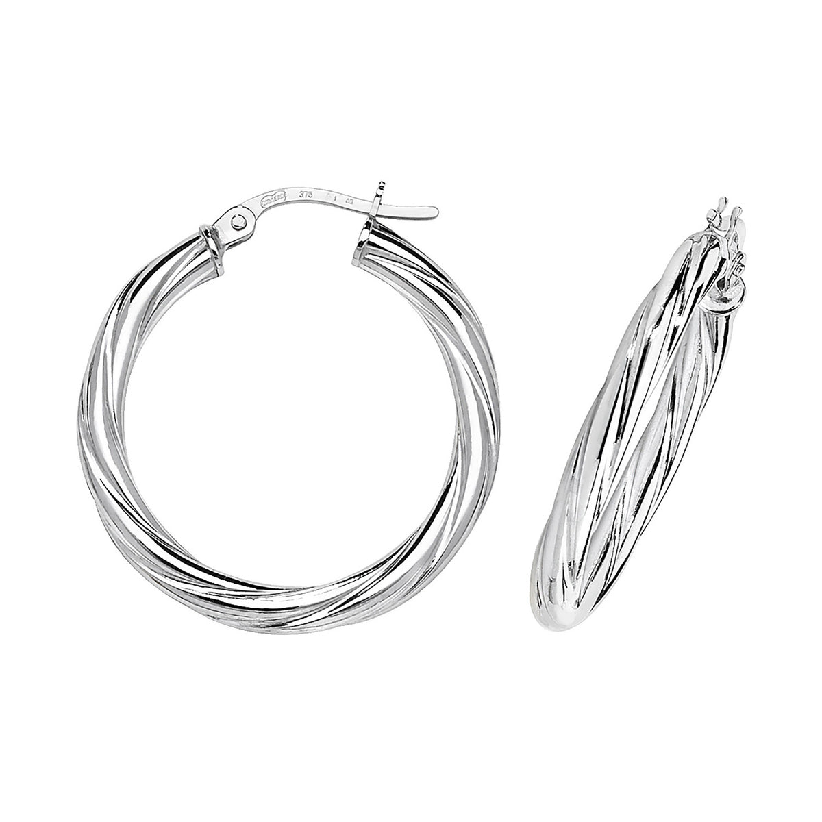9ct White Gold Earrings