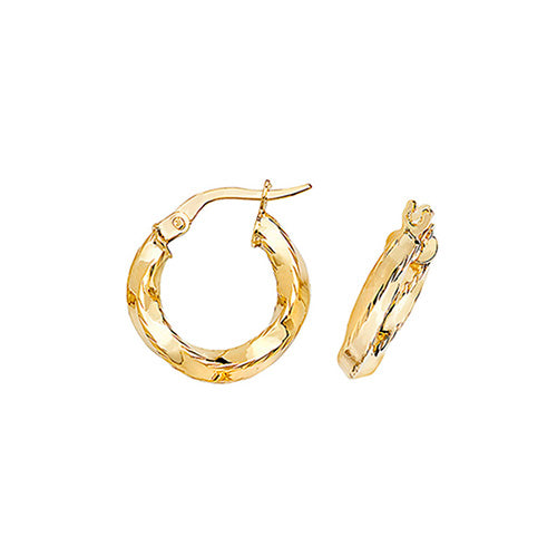 Clustdlysau Aur Melyn 9ct