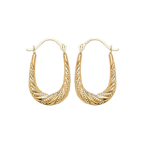 Clustdlysau Aur Melyn 9ct