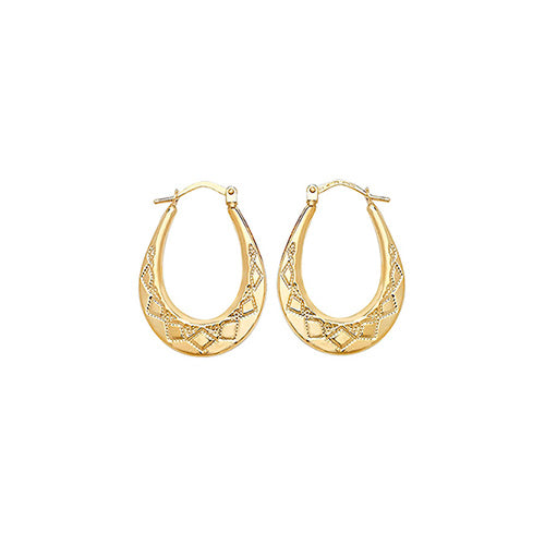 Clustdlysau Aur Melyn 9ct